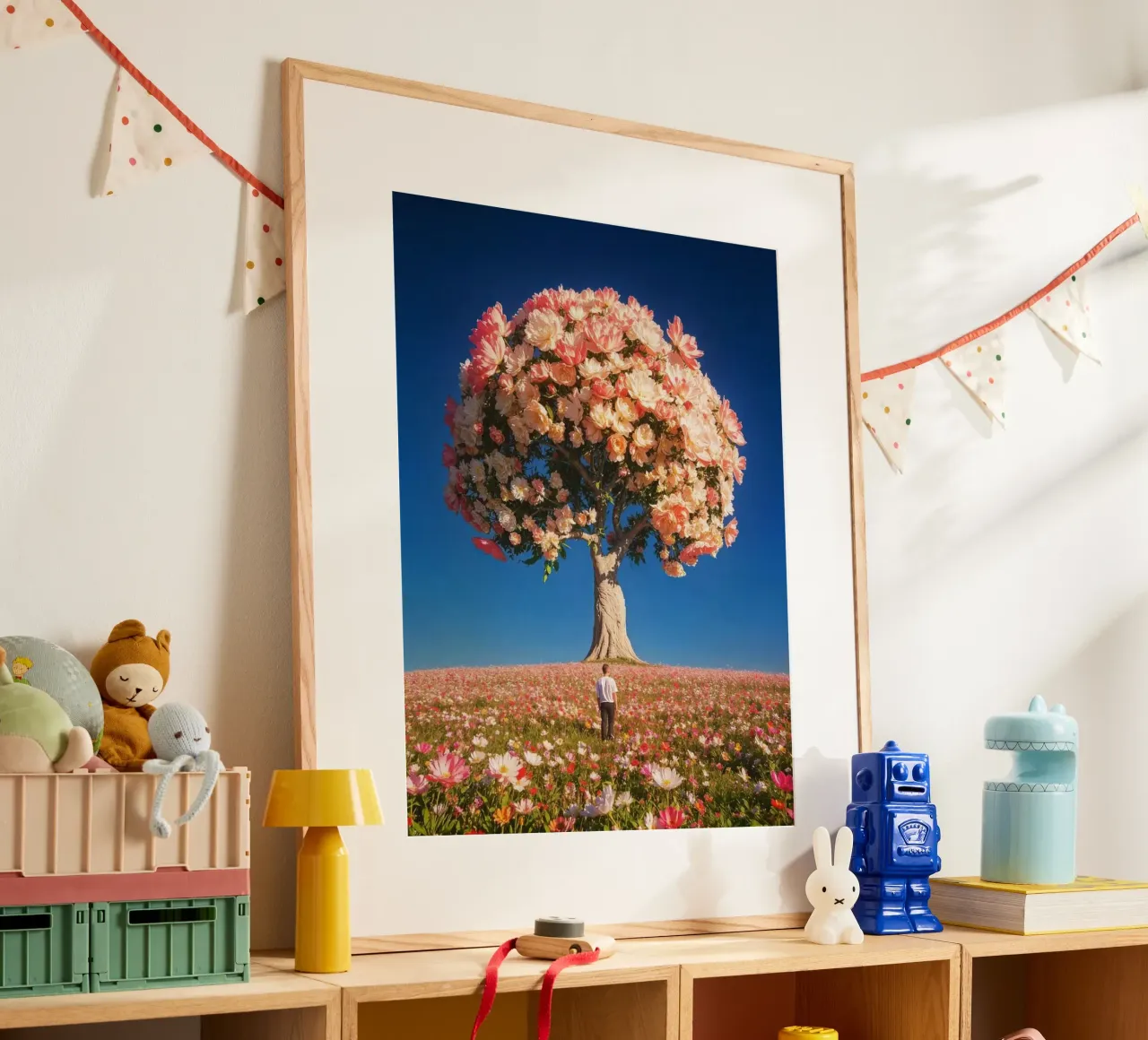 giant tree rose poster con telaio in legno da melts