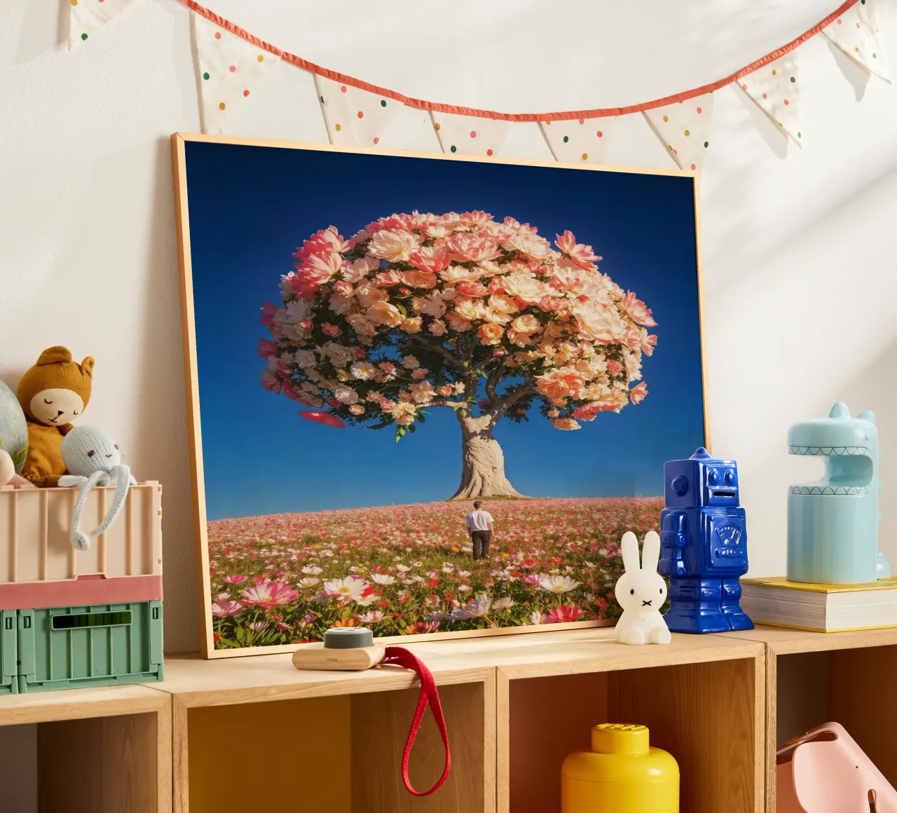 giant tree rose poster con telaio in legno da melts