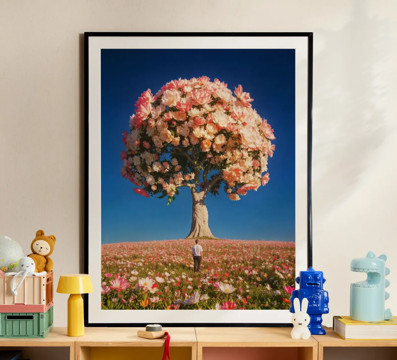giant tree rose poster con telaio in legno da melts