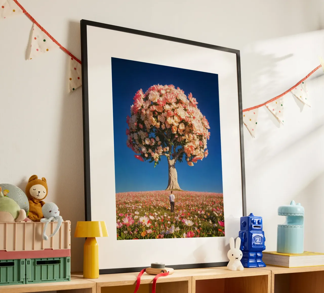 giant tree rose poster con telaio in legno da melts