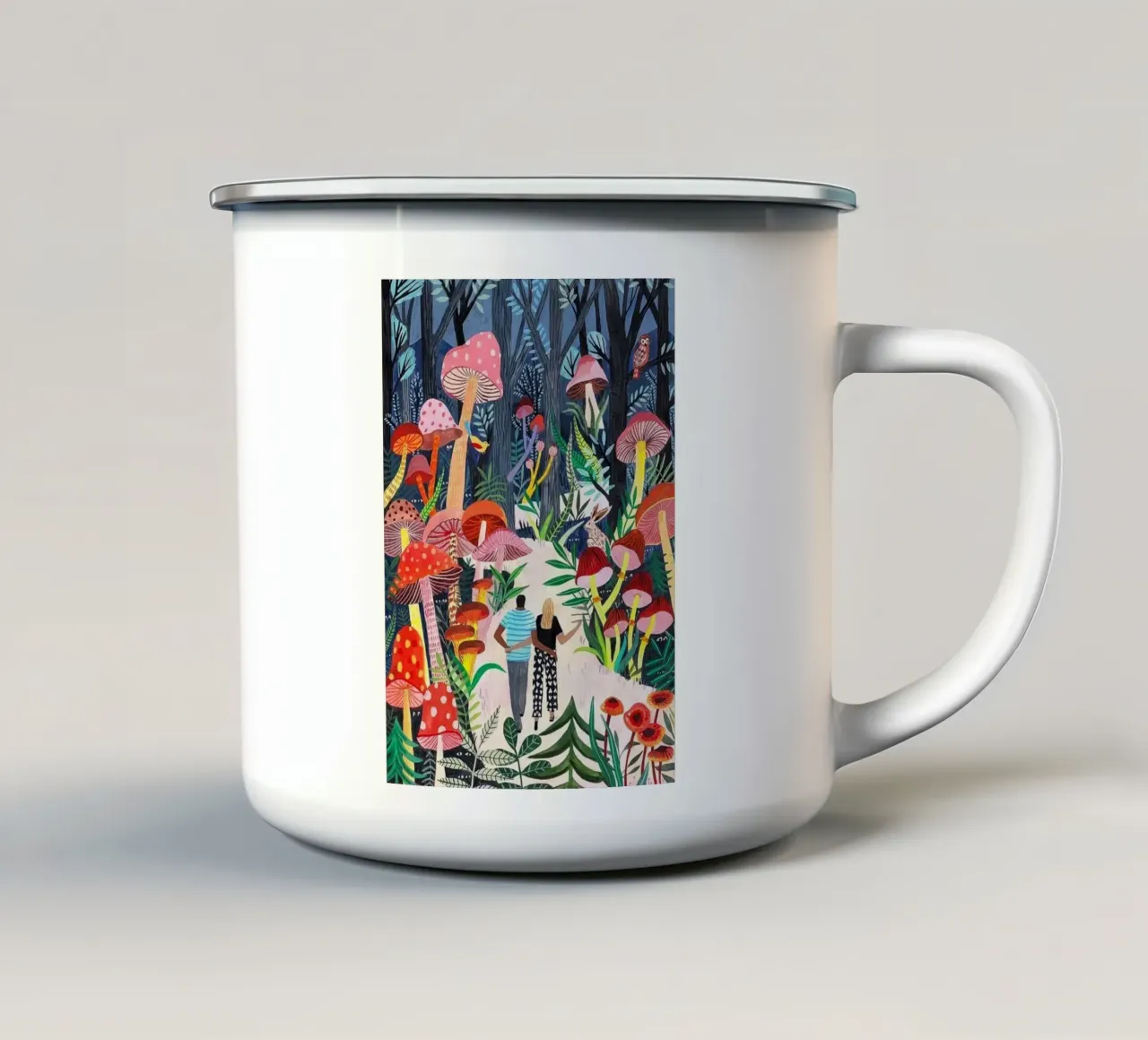 couple in colorful forest tazza in smalto da melts