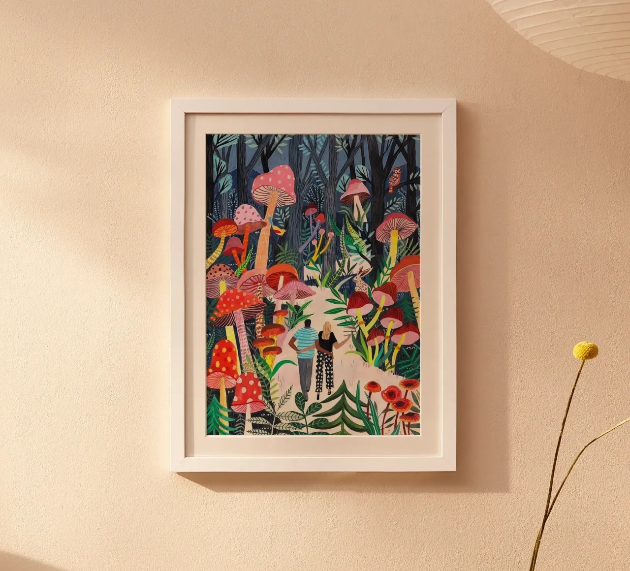couple in colorful forest poster con telaio in plastica da melts