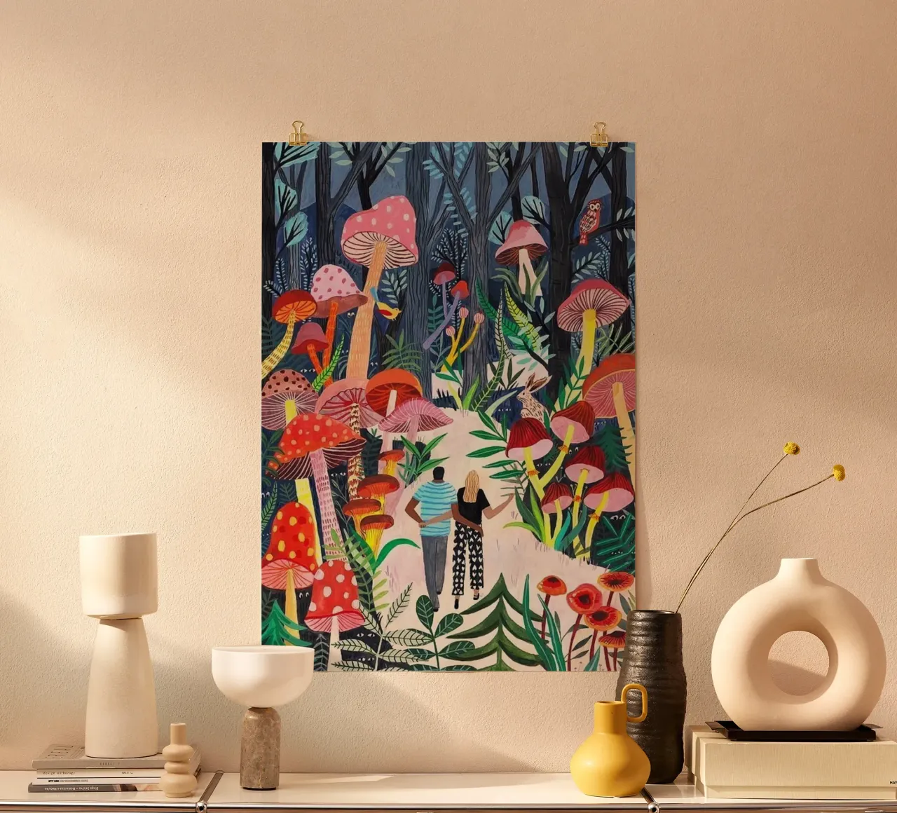 couple in colorful forest poster con telaio in plastica da melts