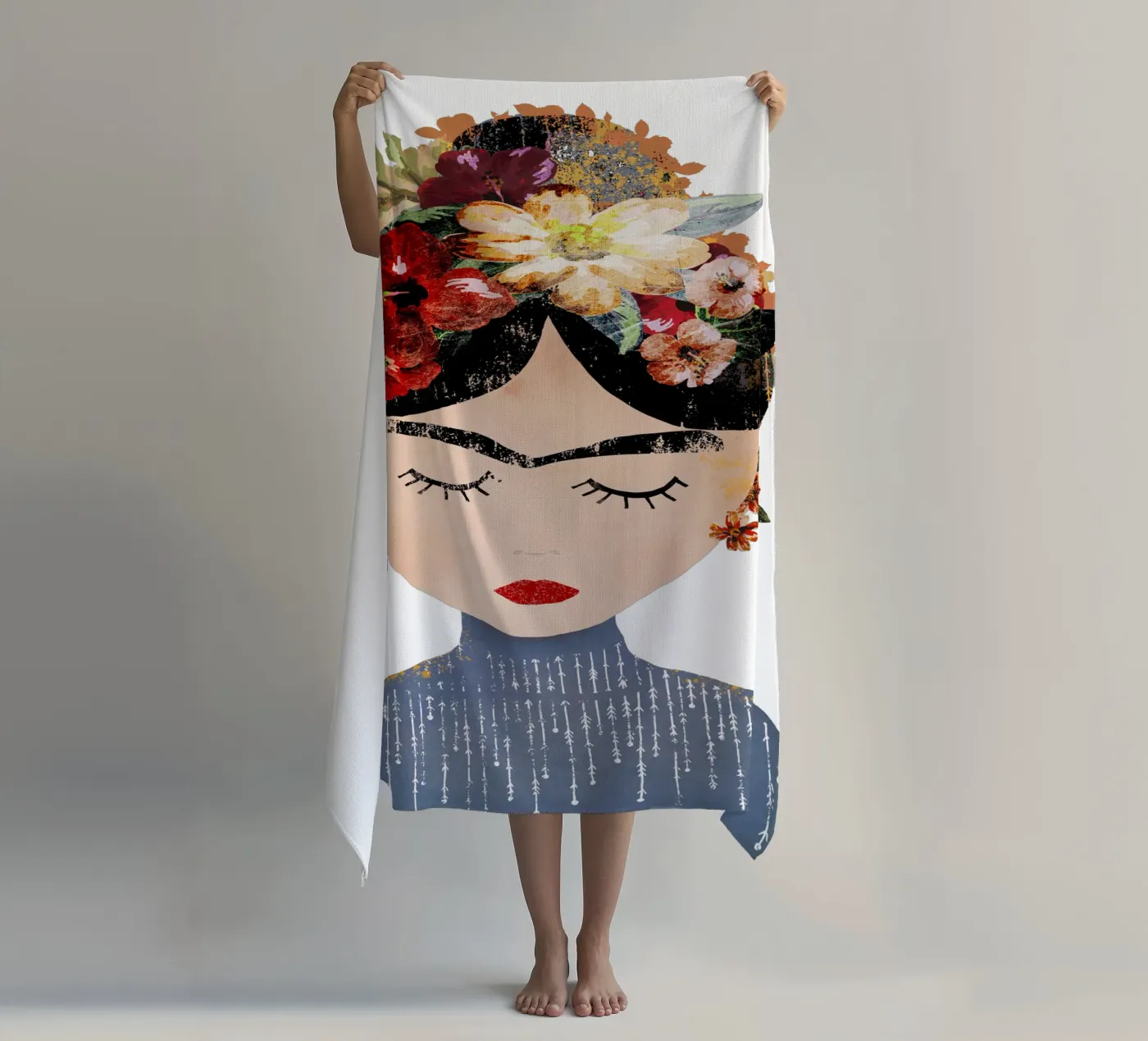 Frida (without background) serviette de plage de treechild