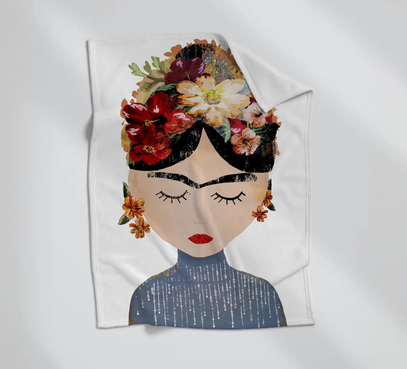Frida (without background) fleece blanket by treechild