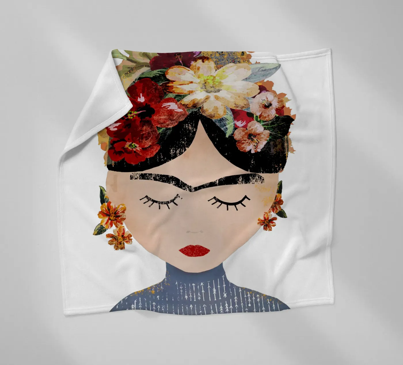 Frida (without background) fleece blanket by treechild