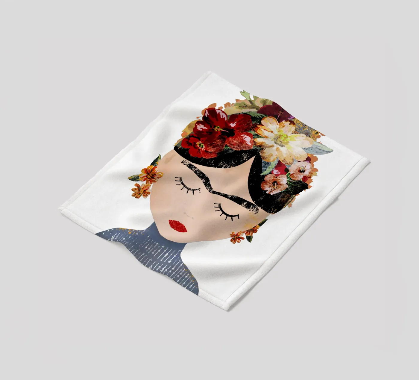 Frida (without background) fleece blanket by treechild