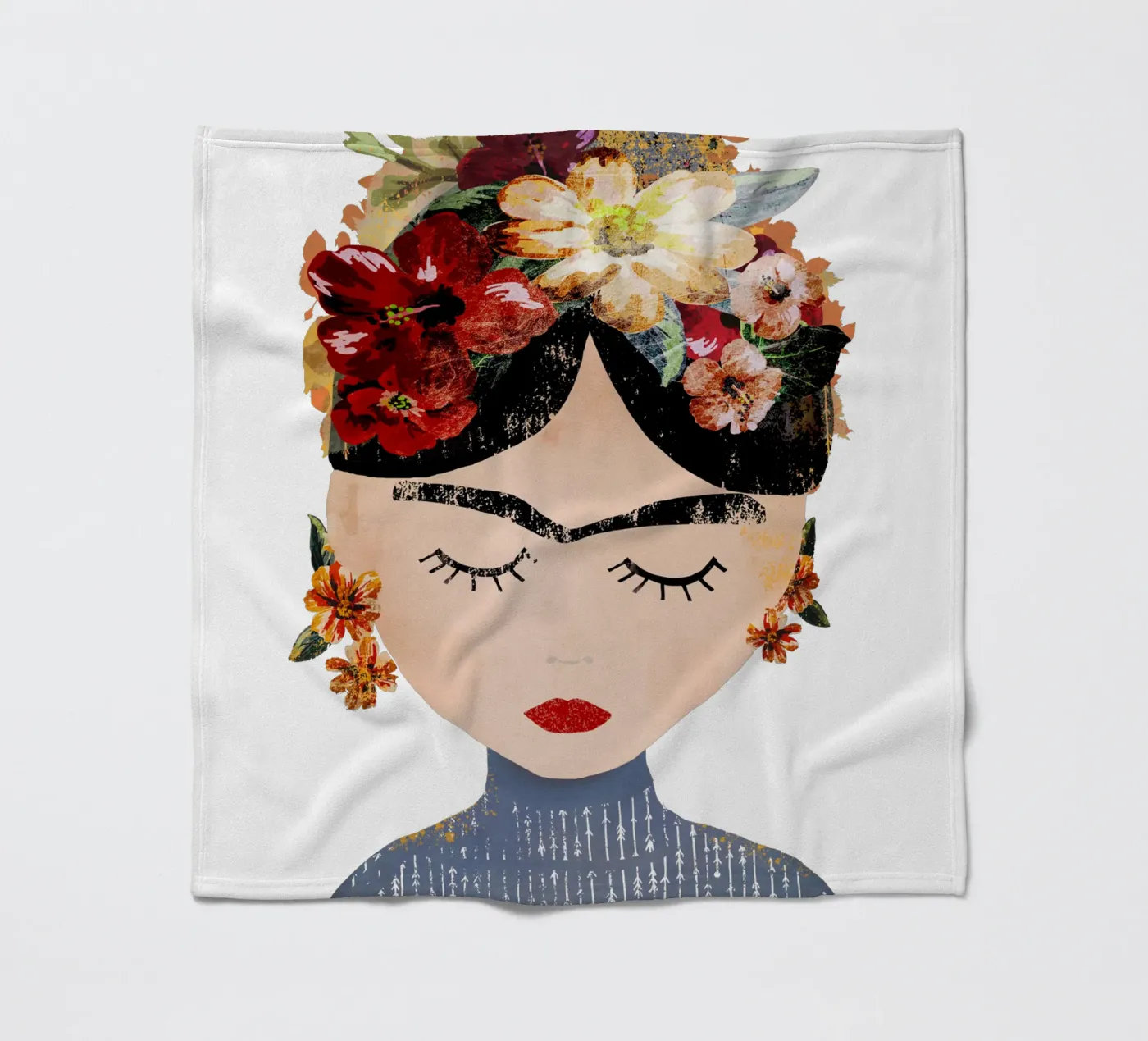 Frida (without background) fleece blanket by treechild