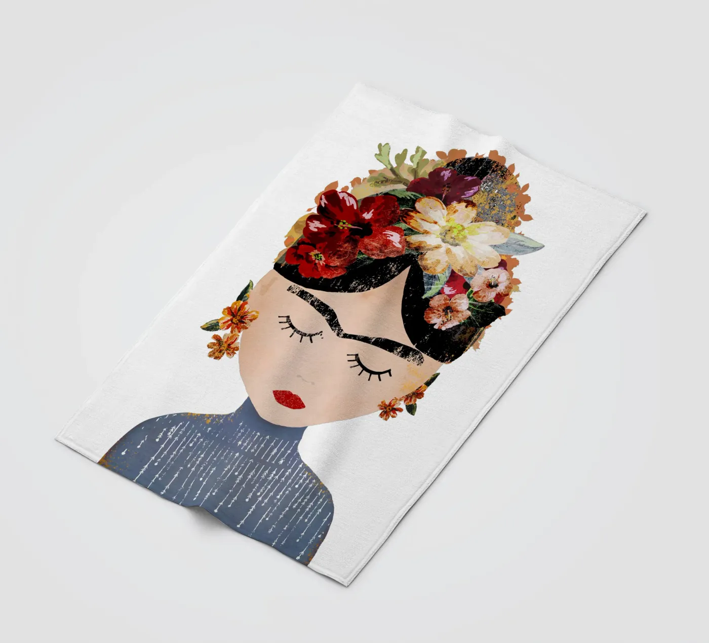 Frida (without background) fleece blanket by treechild