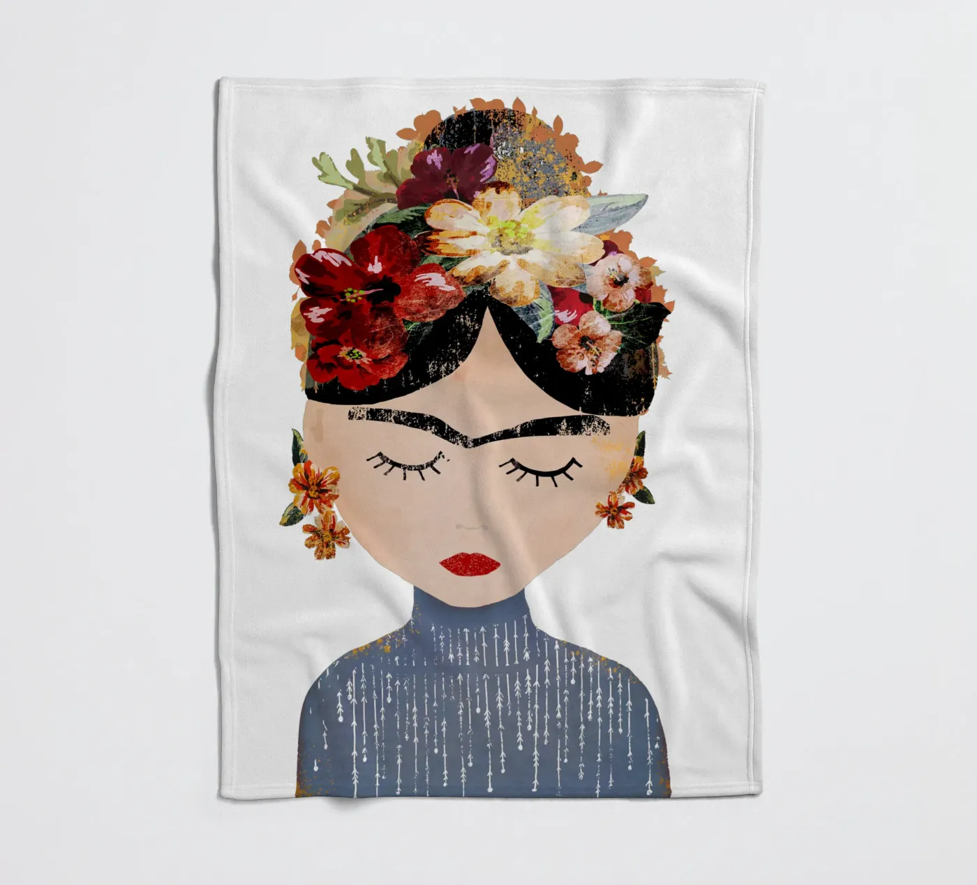 Frida (without background) fleece blanket by treechild