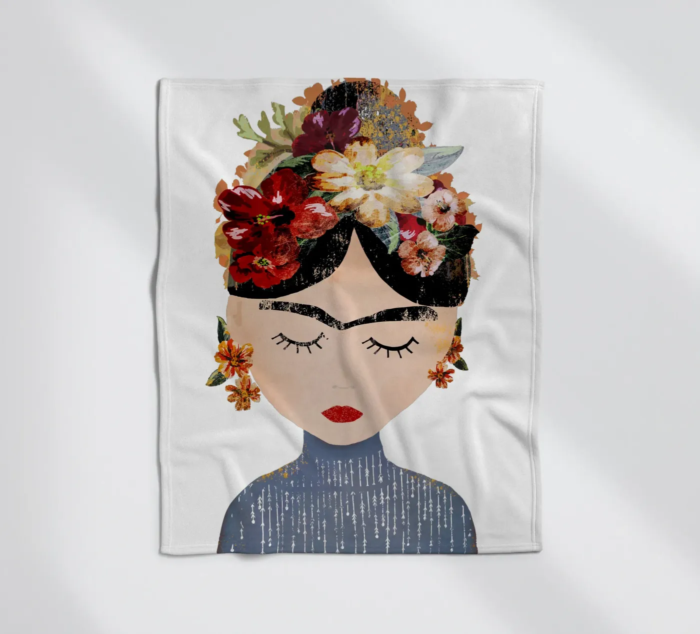 Frida (without background) fleece blanket by treechild