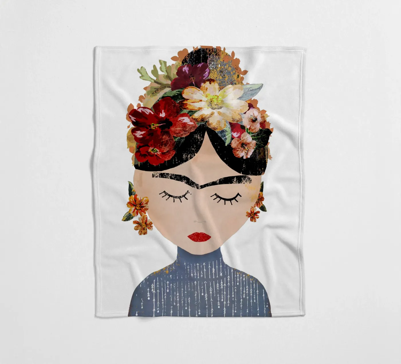 Frida (without background) fleece blanket by treechild