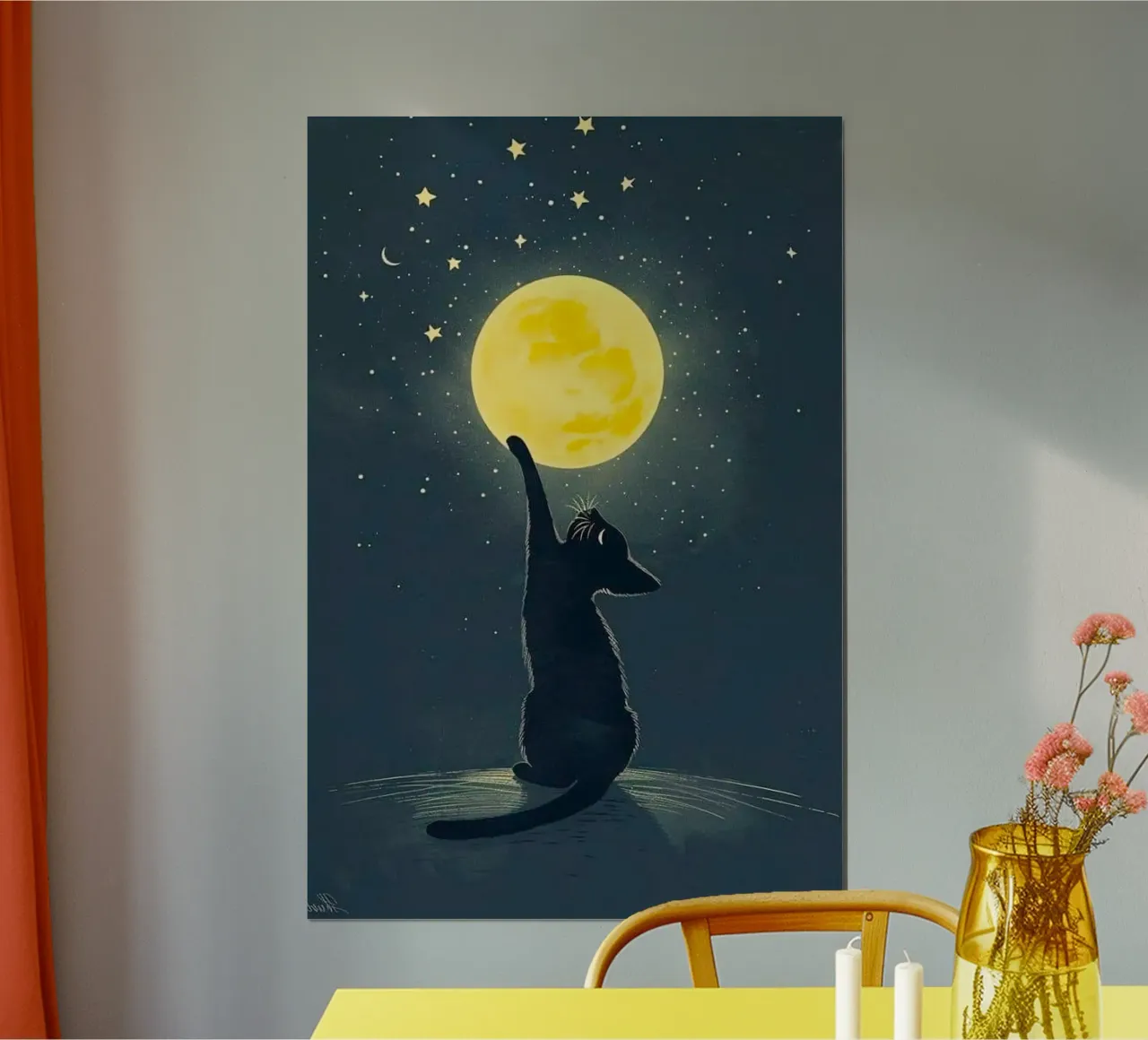 cat with moon Poster von hamily
