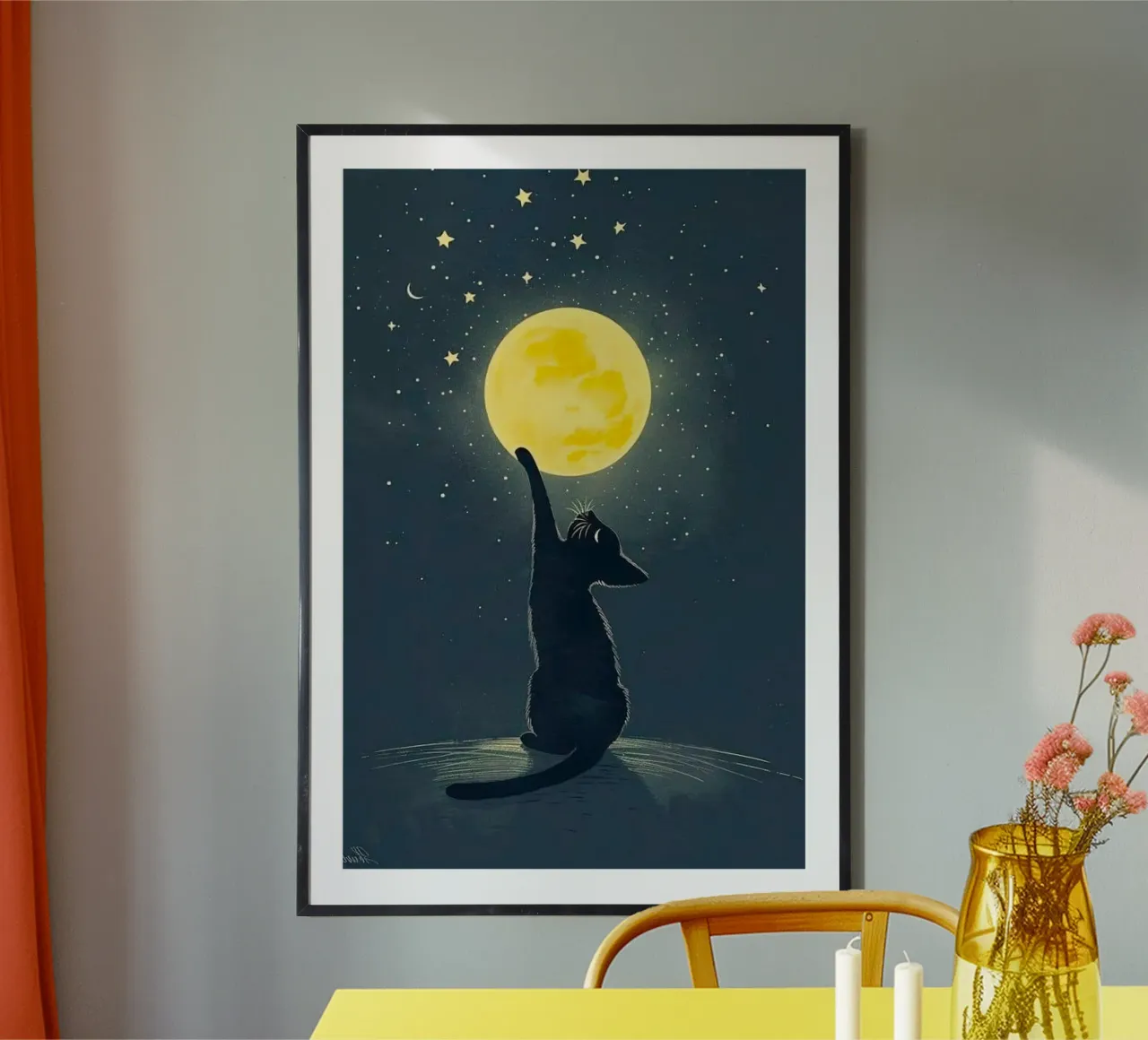 cat with moon Poster von hamily