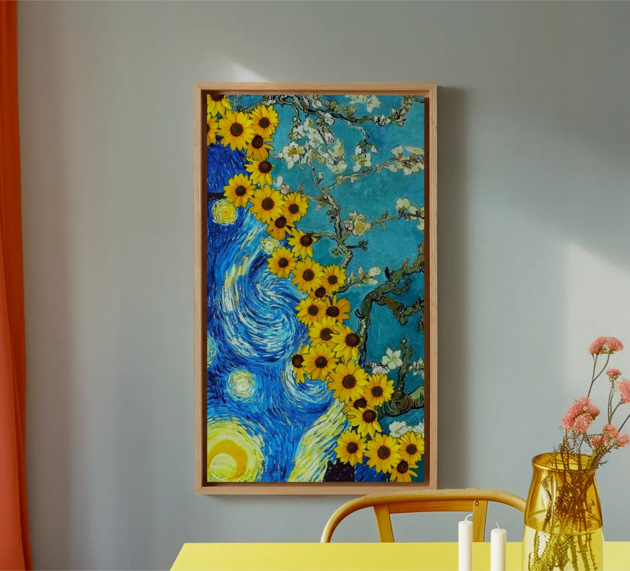 flower and star tela con Cornice a cassetta da hamily