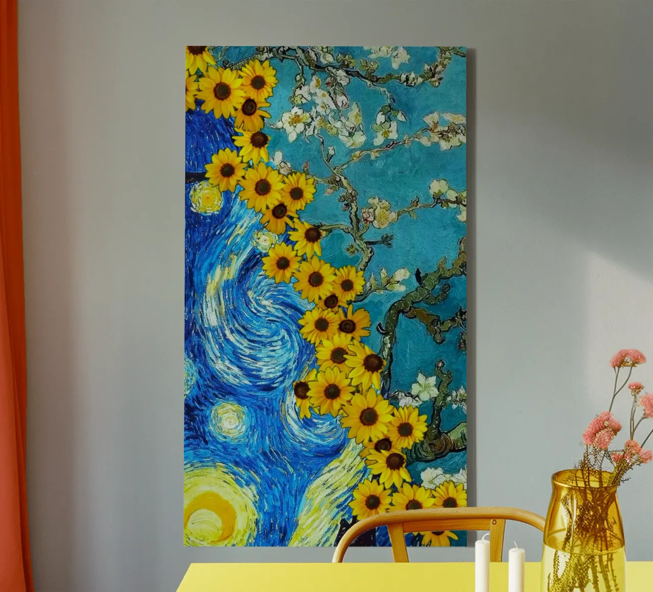 flower and star tela con Cornice a cassetta da hamily