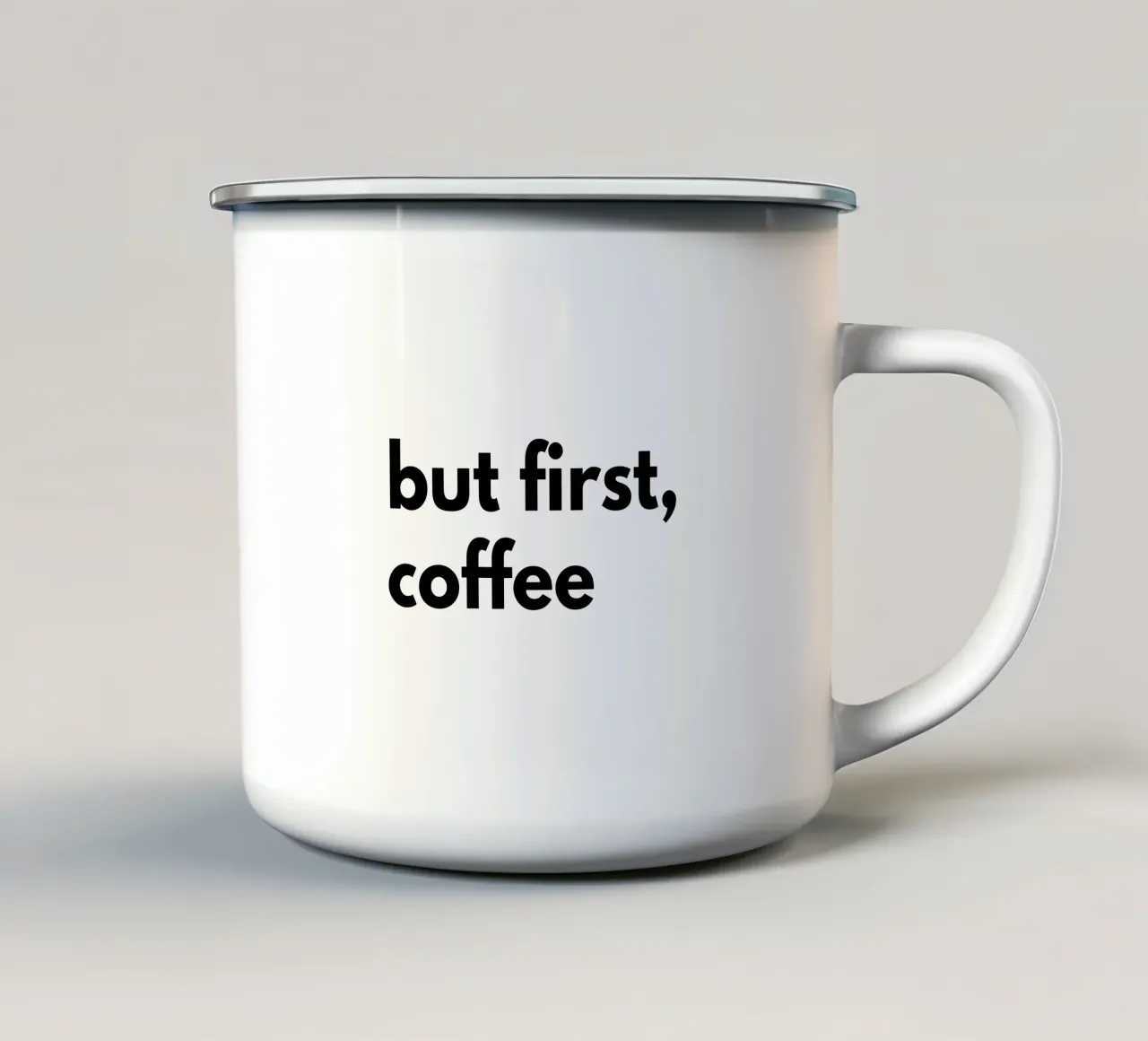 but first coffee emaille mok van Typo Designs