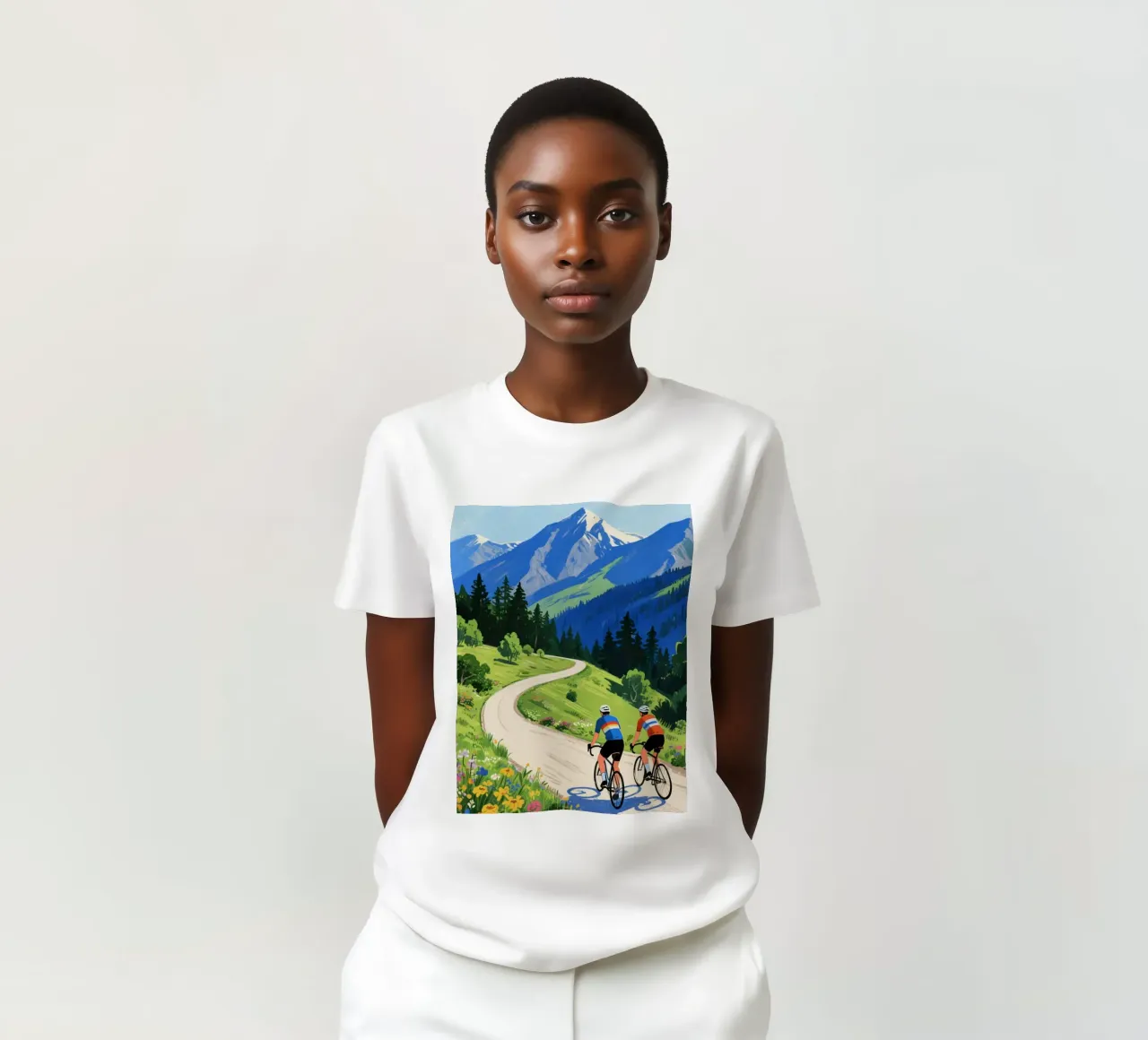 cyclists in nature t-shirt da knowledge