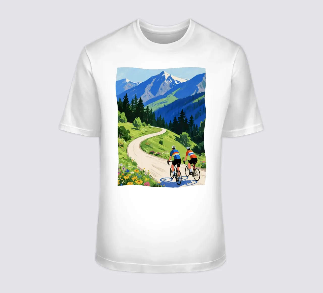 cyclists in nature t-shirt da knowledge