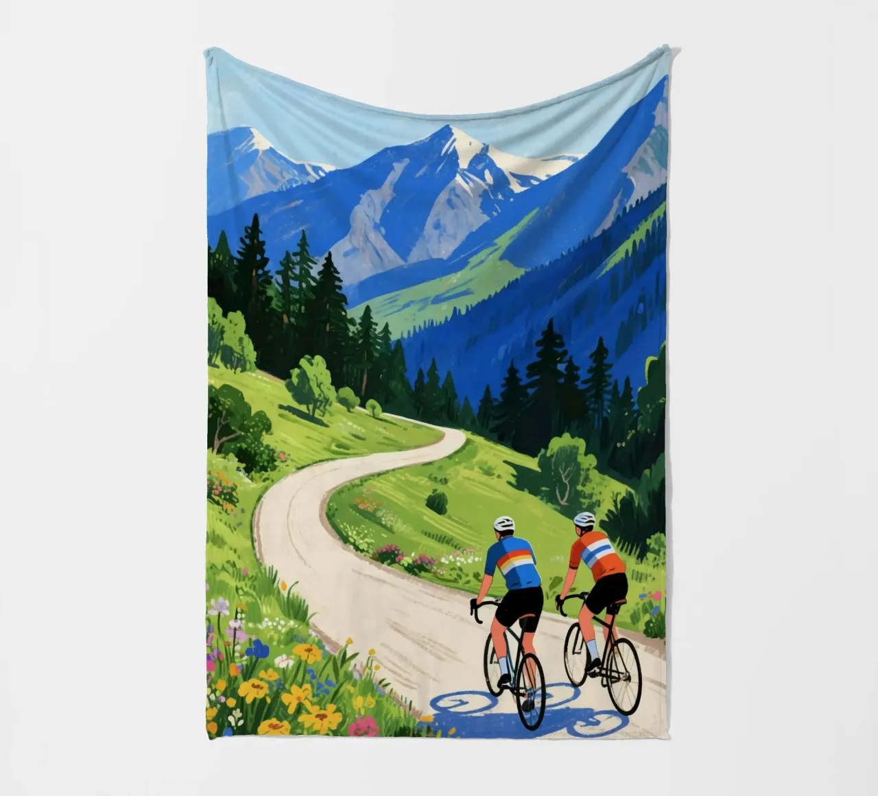 cyclists in nature coperta in pile da knowledge