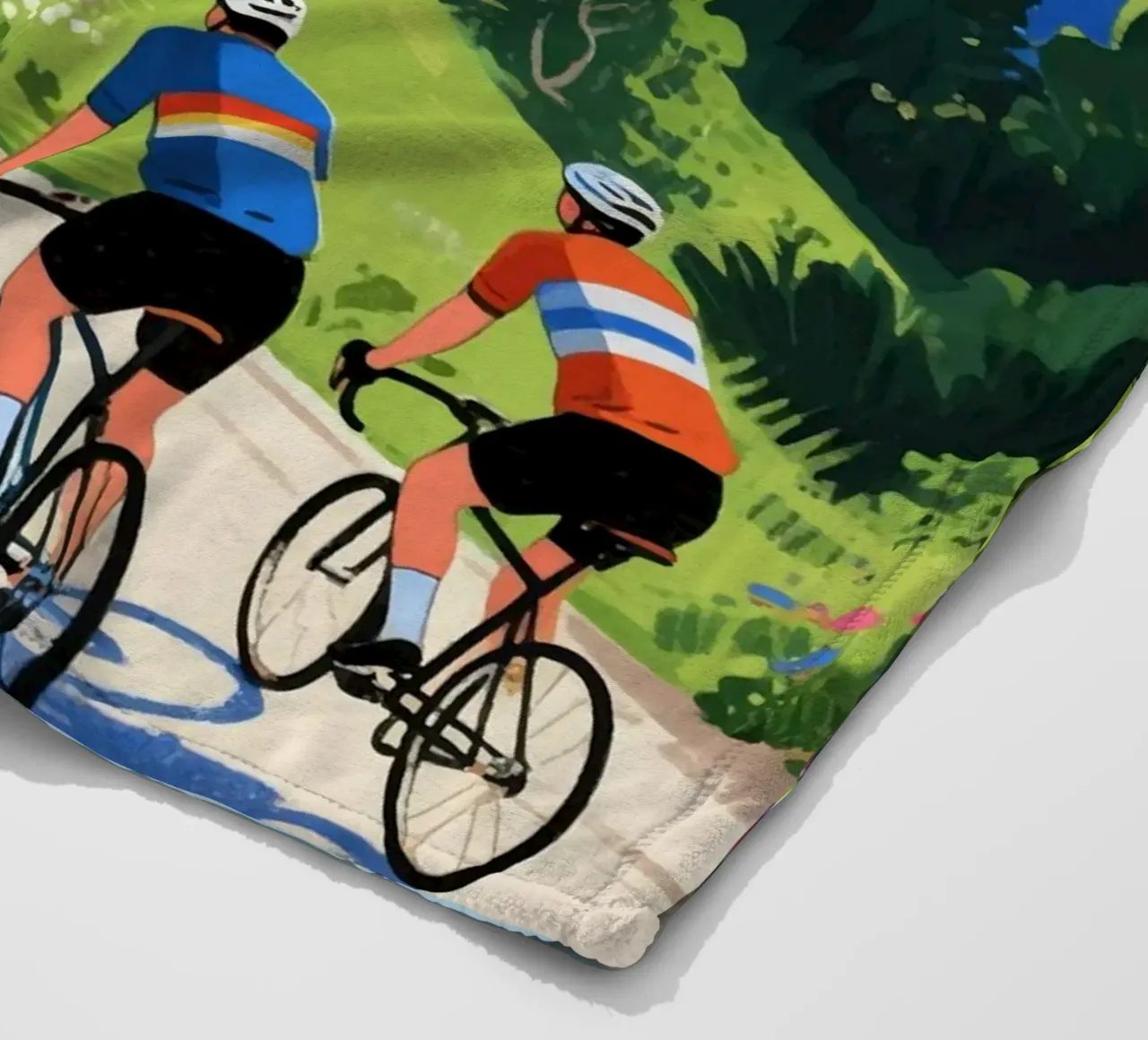 cyclists in nature coperta in pile da knowledge