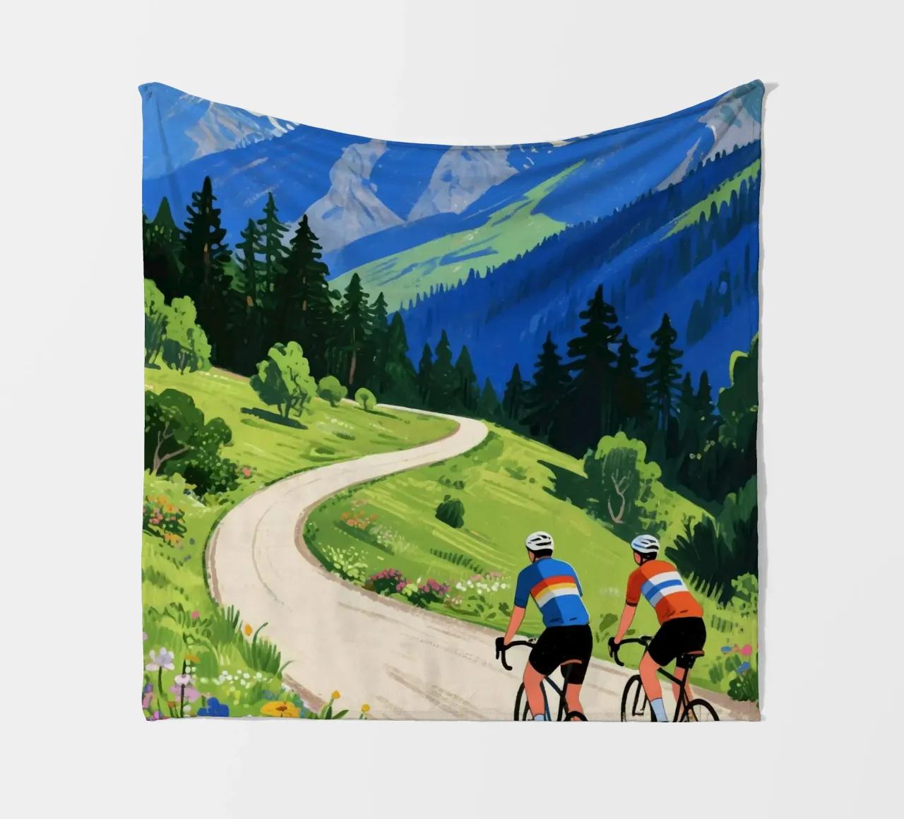 cyclists in nature coperta in pile da knowledge