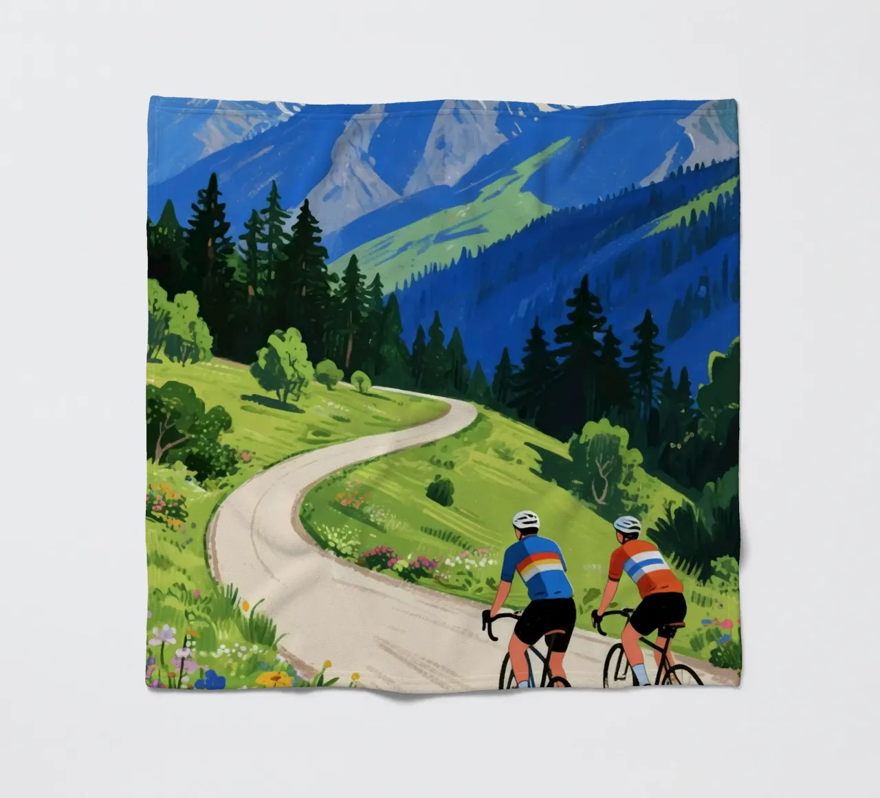 cyclists in nature coperta in pile da knowledge