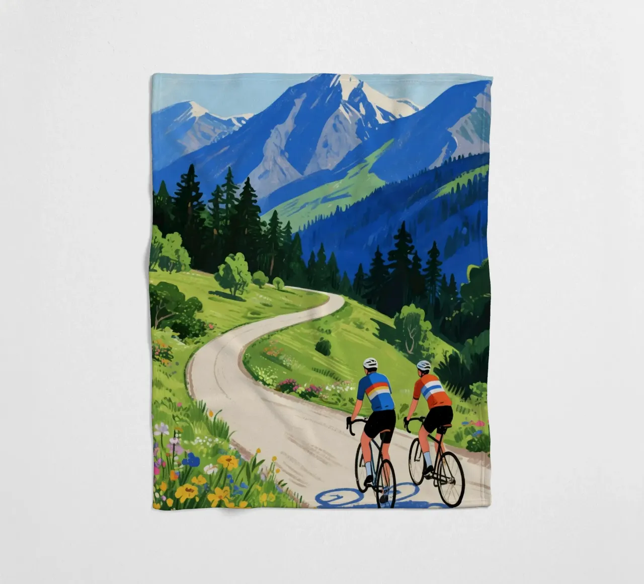 cyclists in nature coperta in pile da knowledge