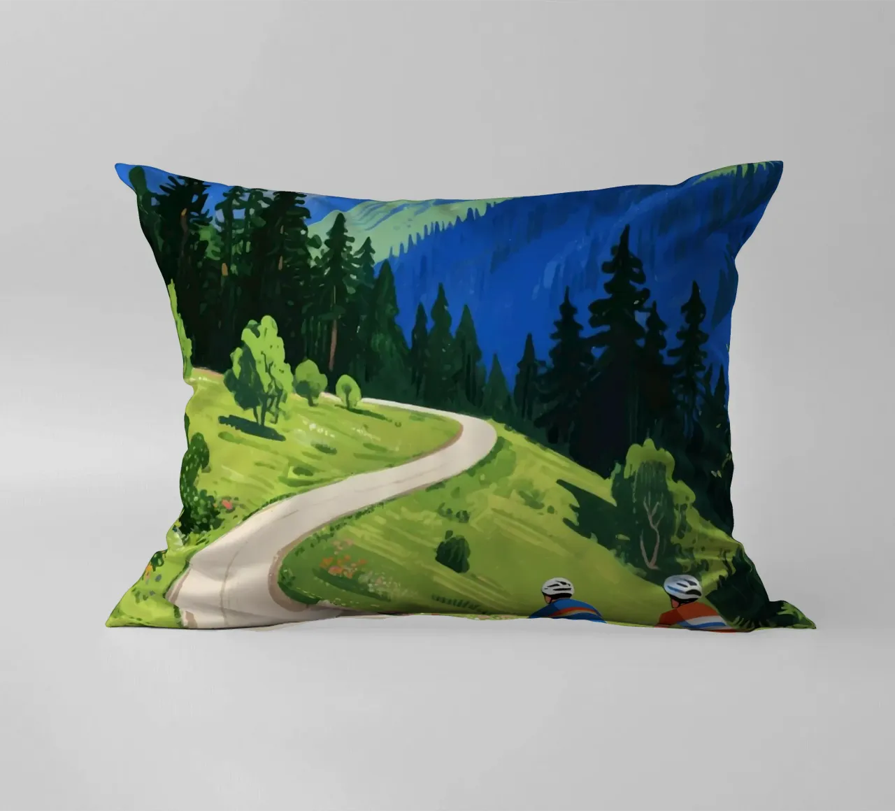 cyclists in nature cuscino da knowledge