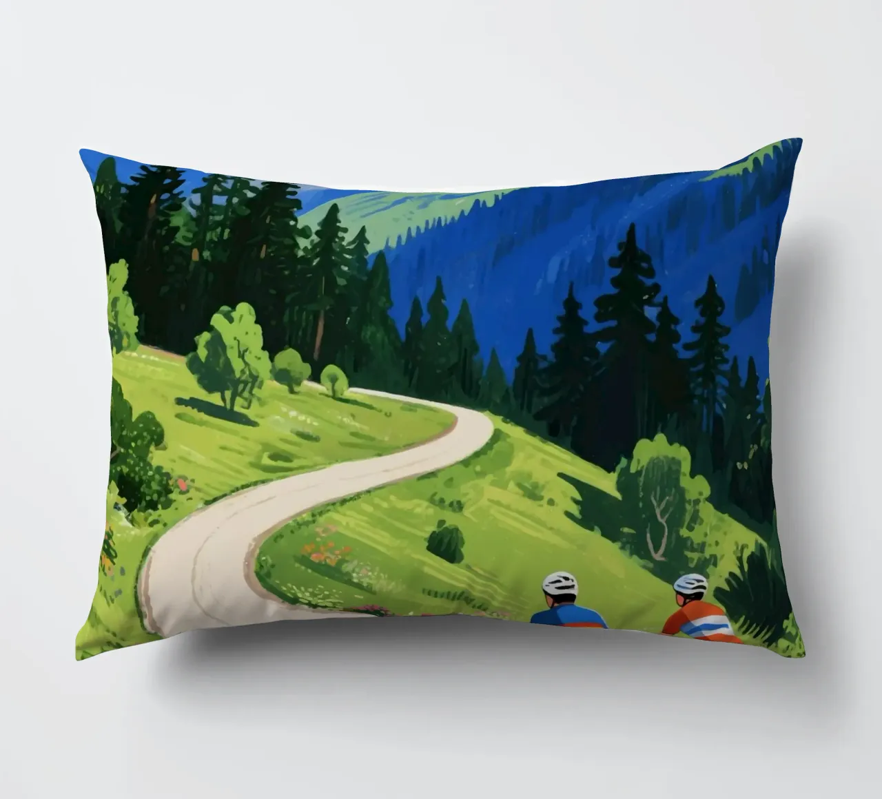 cyclists in nature cuscino da knowledge