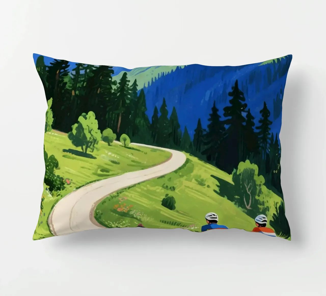 cyclists in nature cuscino da knowledge