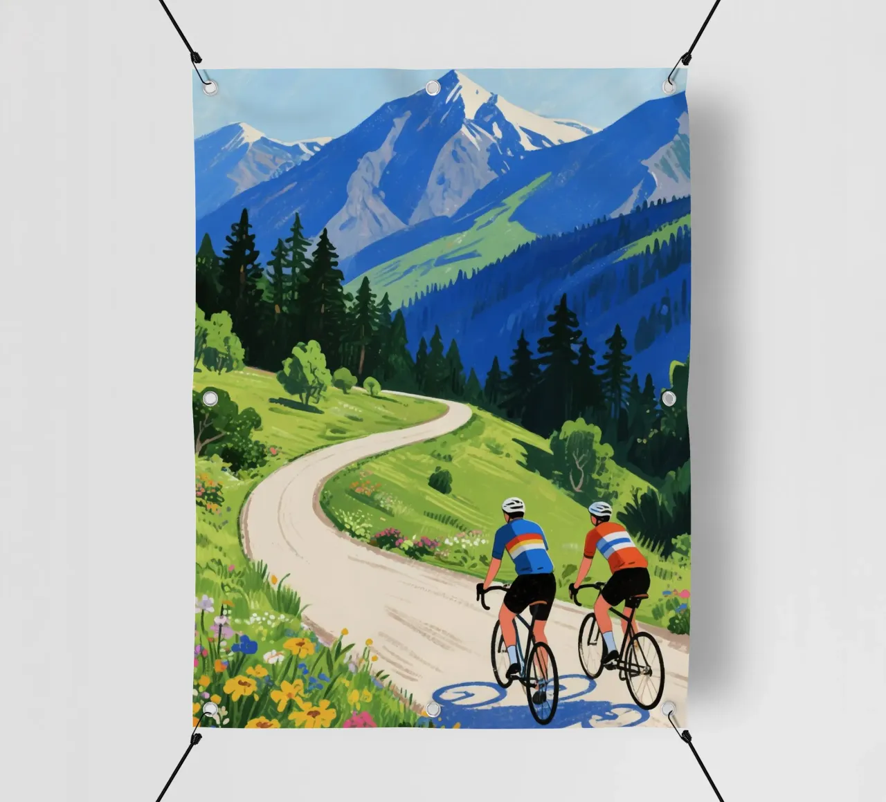 cyclists in nature telo in pvc da knowledge