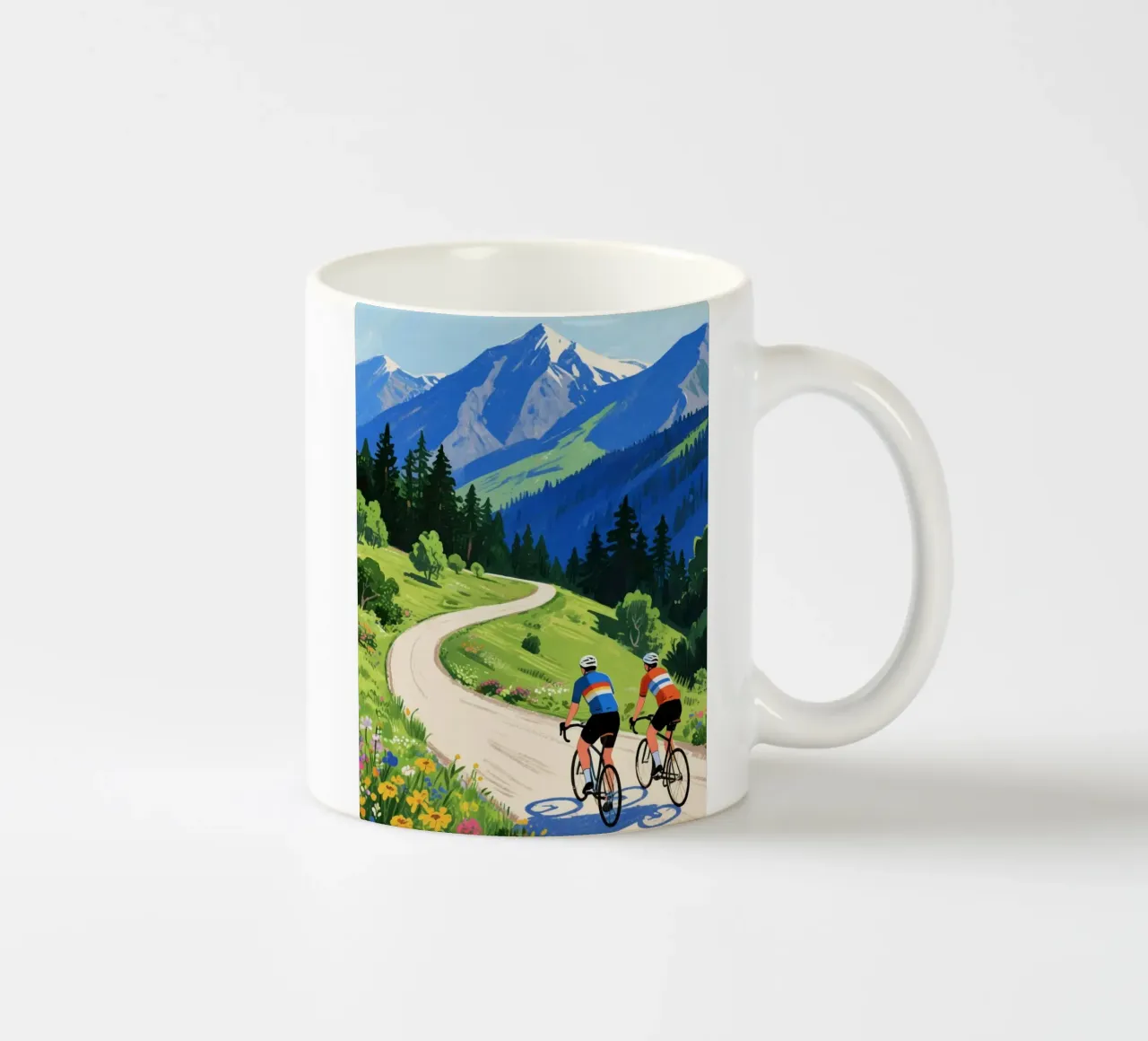 cyclists in nature tazza in ceramica da knowledge