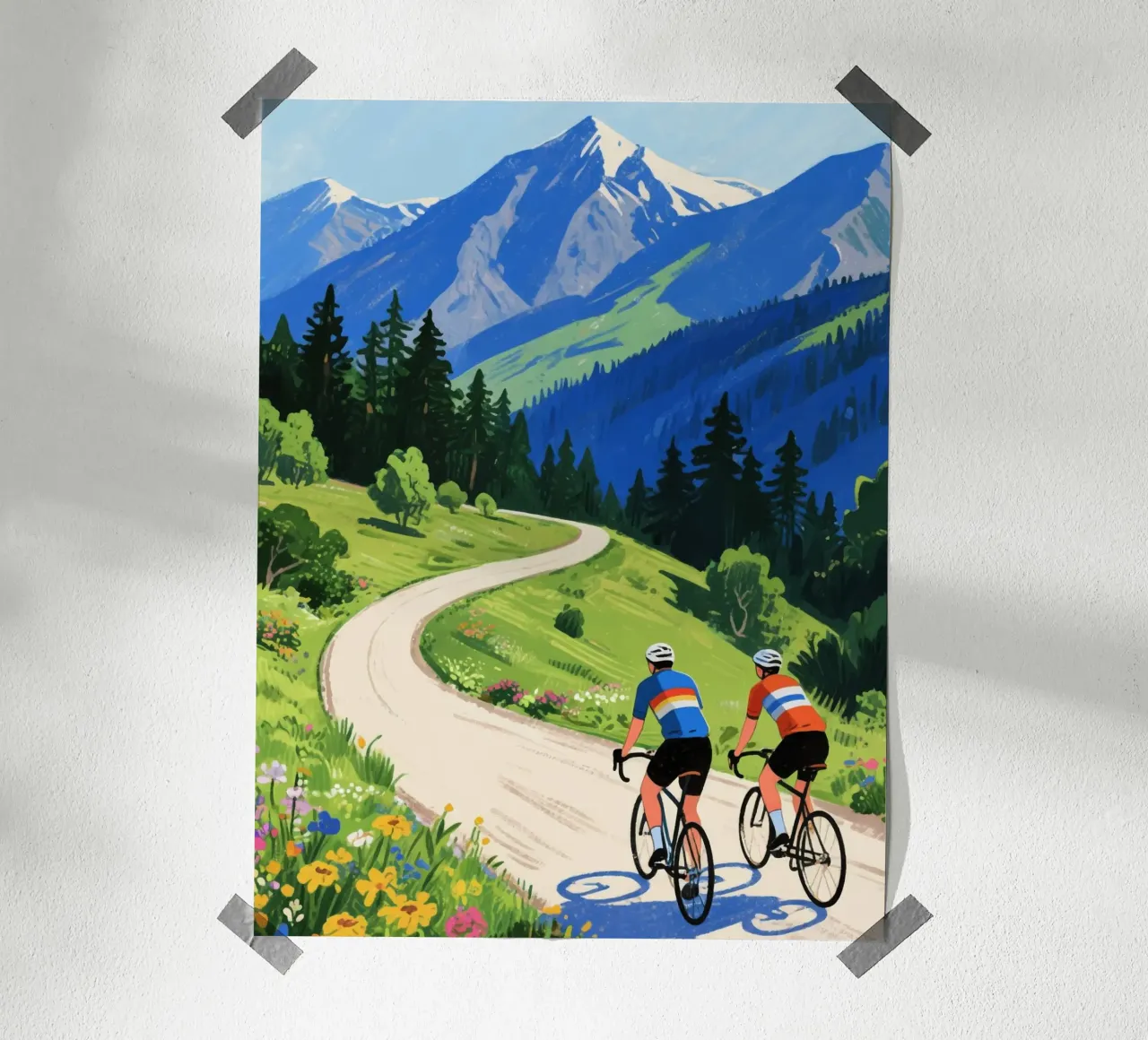 cyclists in nature poster da knowledge