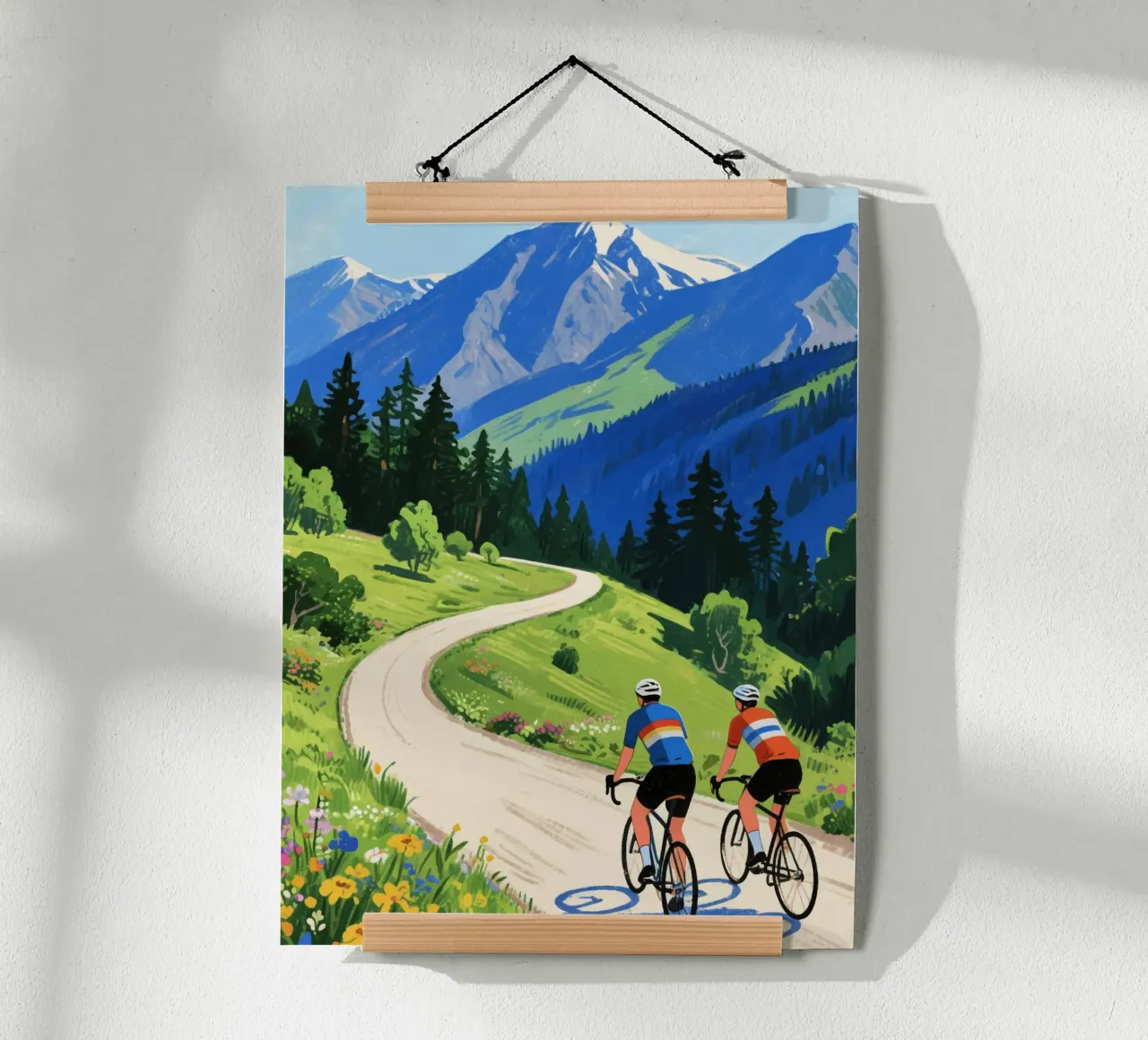 cyclists in nature poster da knowledge