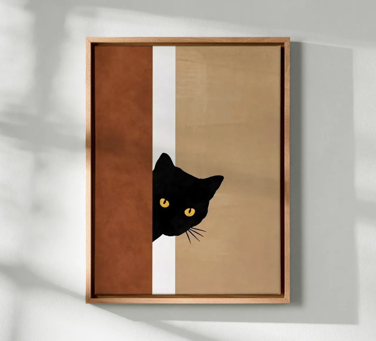 cat in wall tela con Cornice a cassetta da melts