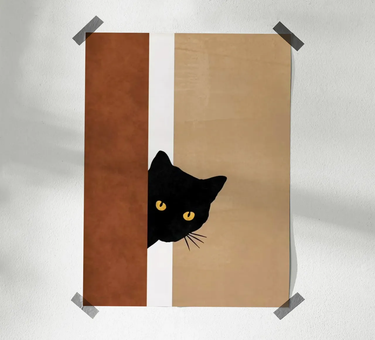 cat in wall poster con telaio in legno da melts