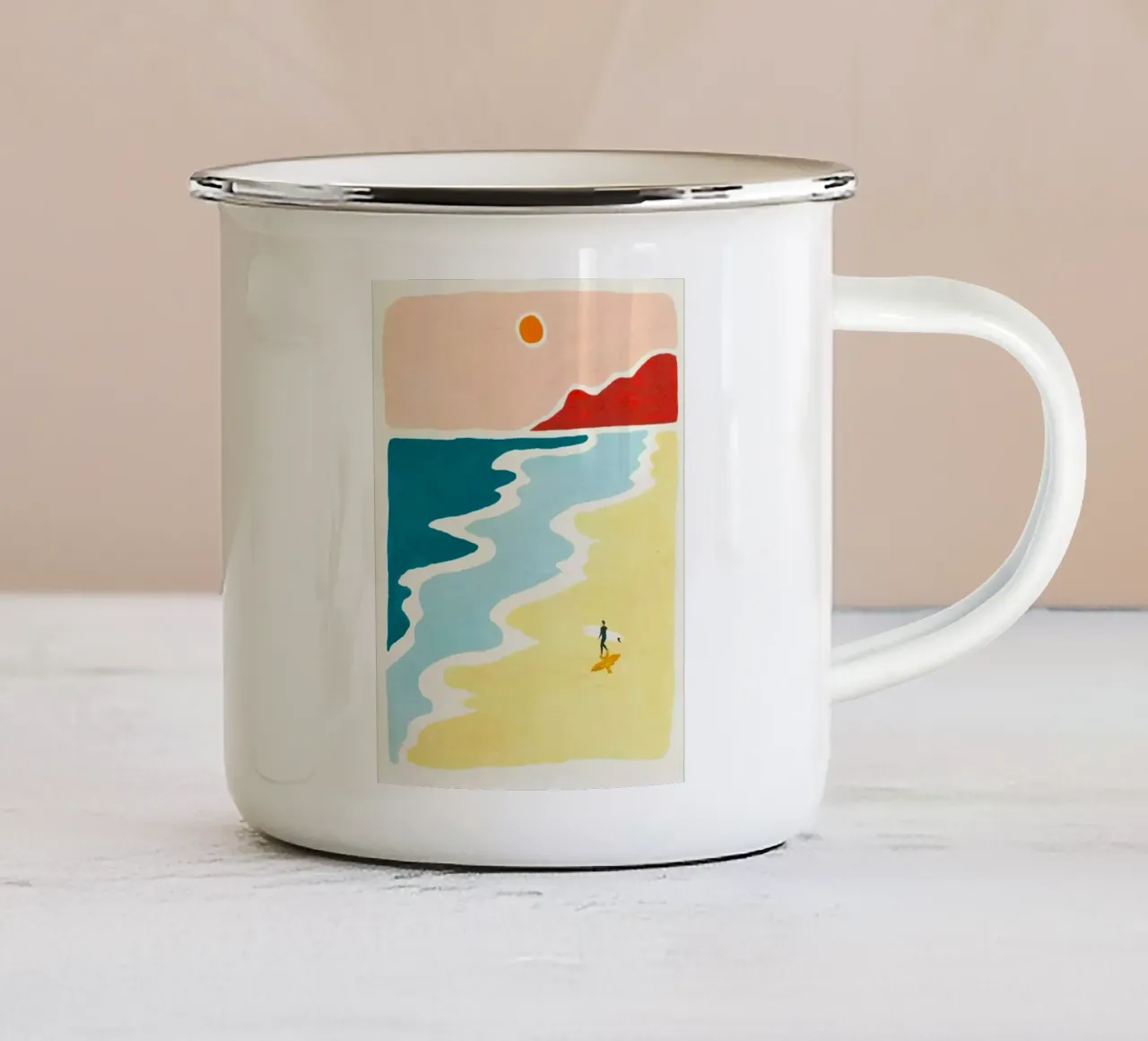 curve wave beach tazza in smalto da melts