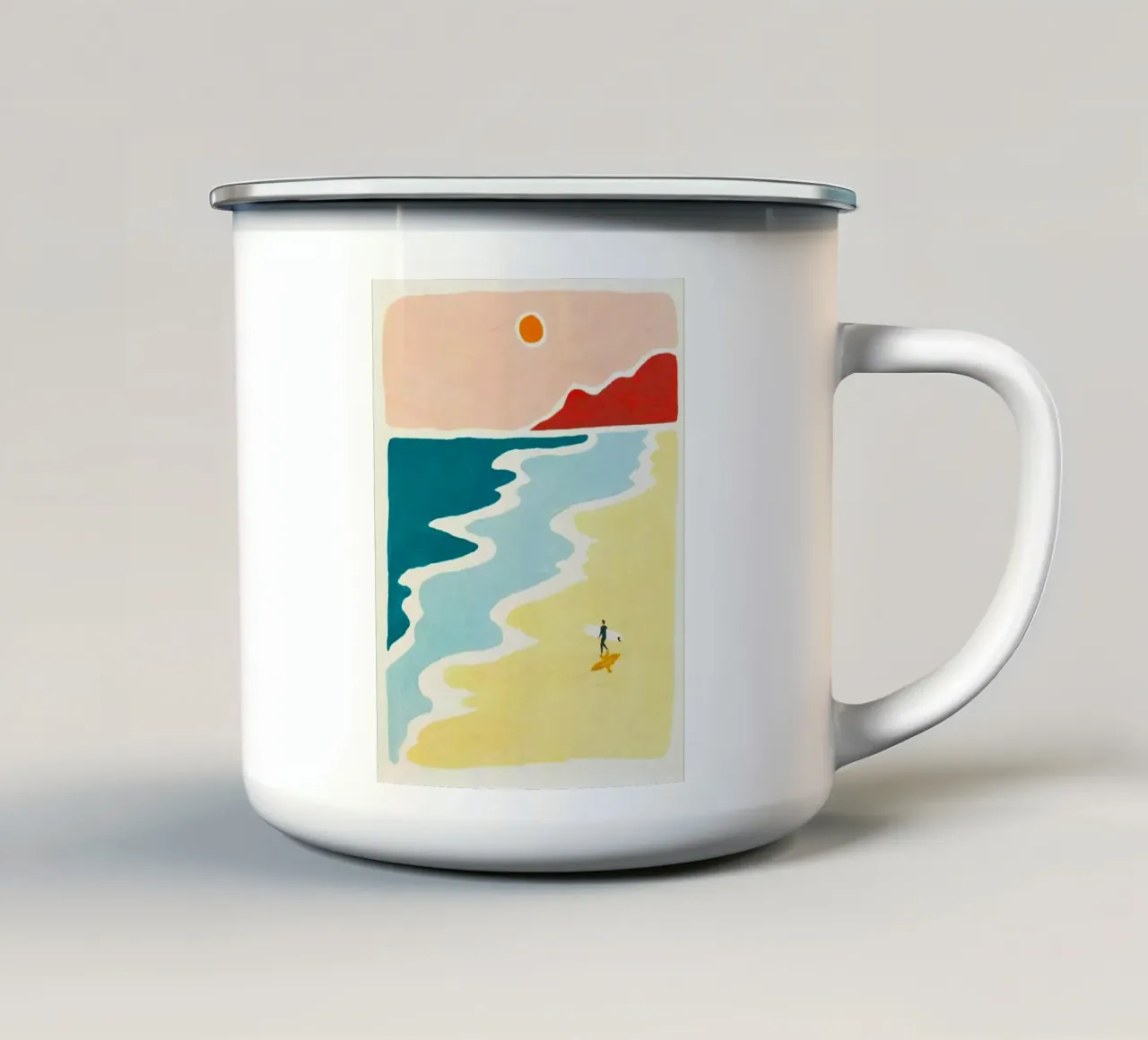 curve wave beach tazza in smalto da melts