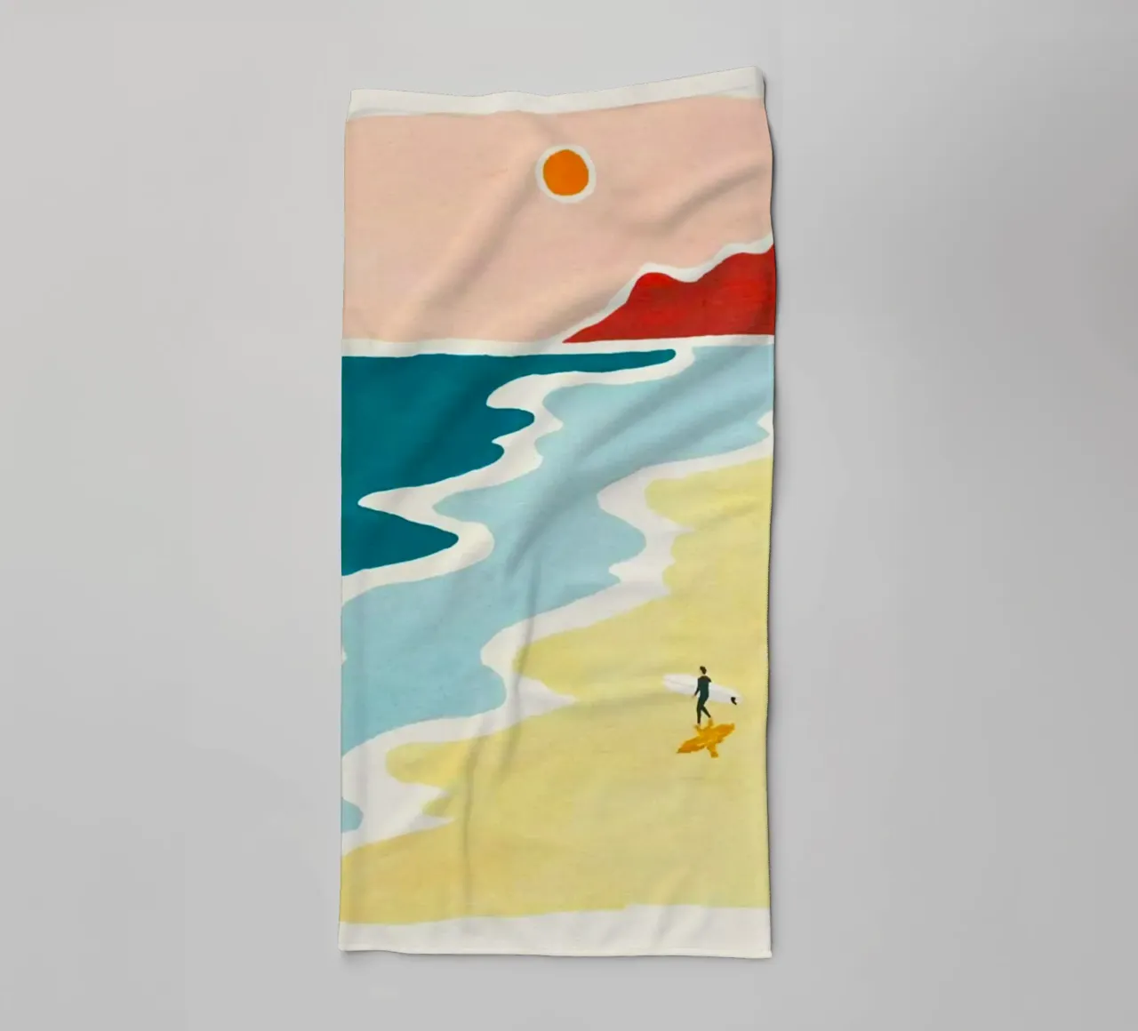 curve wave beach asciugamano da bagno da melts