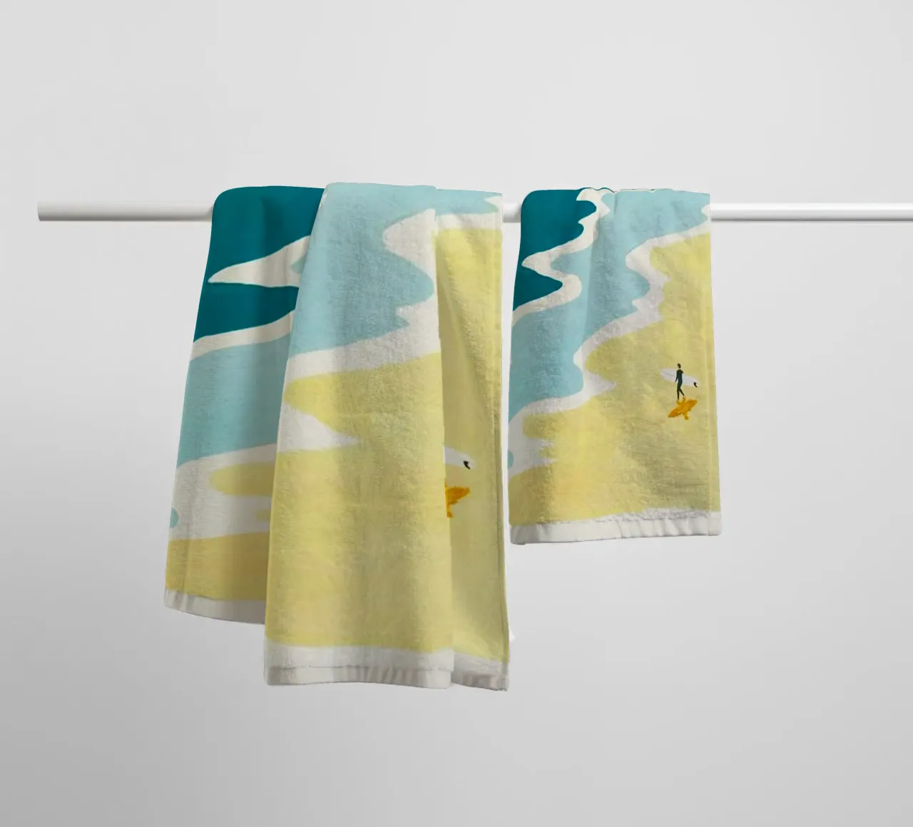 curve wave beach asciugamano da bagno da melts