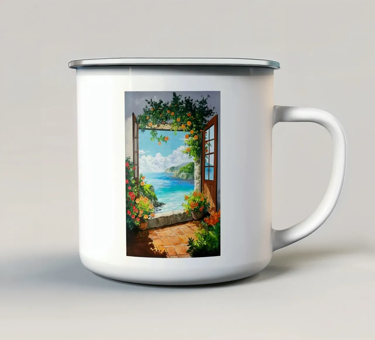 window flower tazza in smalto da melts