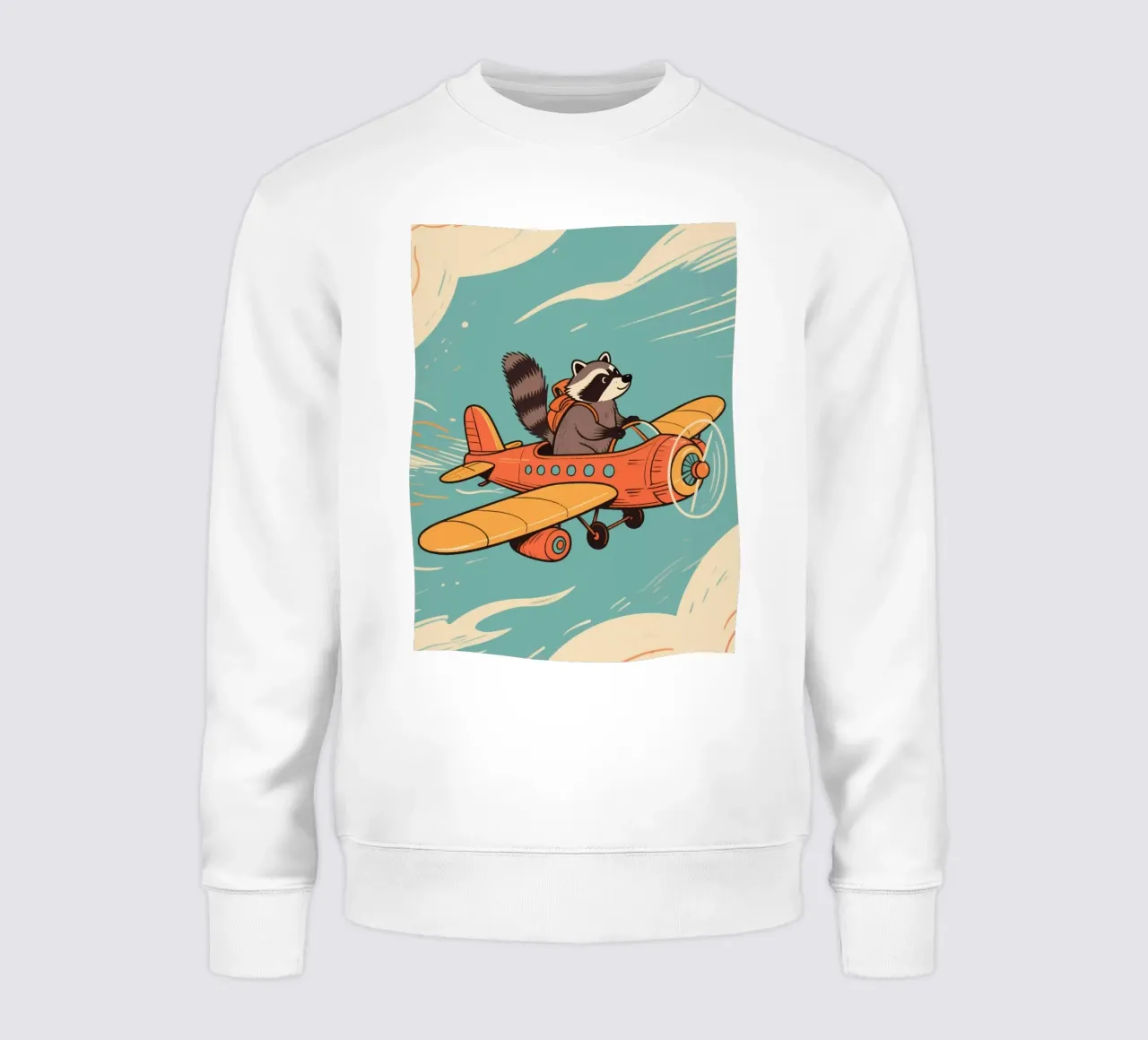funny raccoon with plane felpa da knowledge