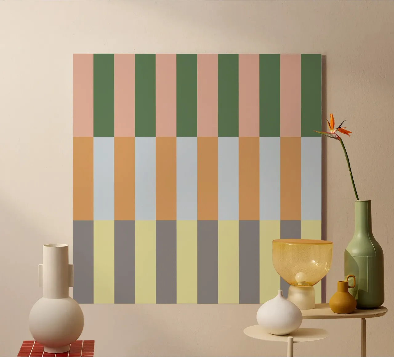 Multi Colored Stripes Pattern plexiglas de Paigaam Studio