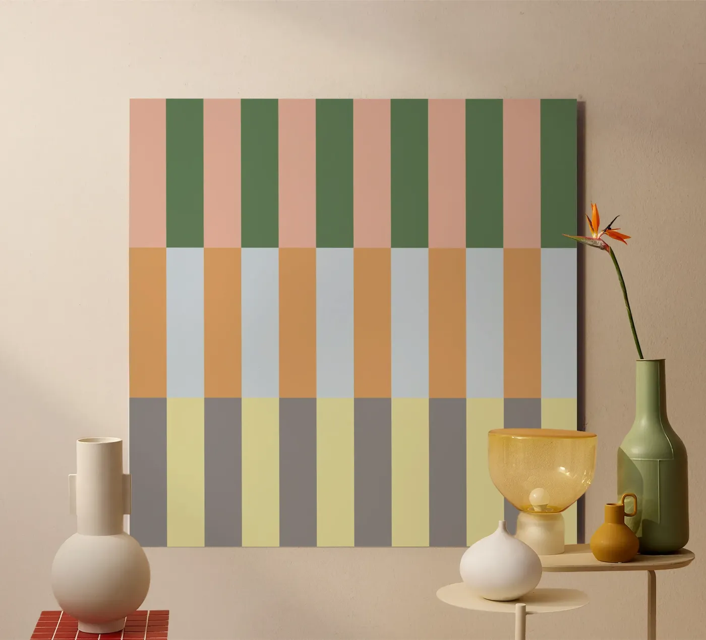 Multi Colored Stripes Pattern alu-dibond by Paigaam Studio