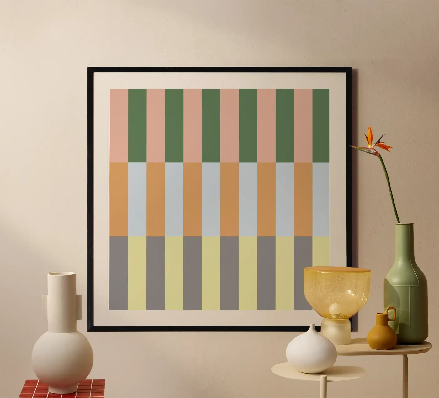 Multi Colored Stripes Pattern poster de Paigaam Studio