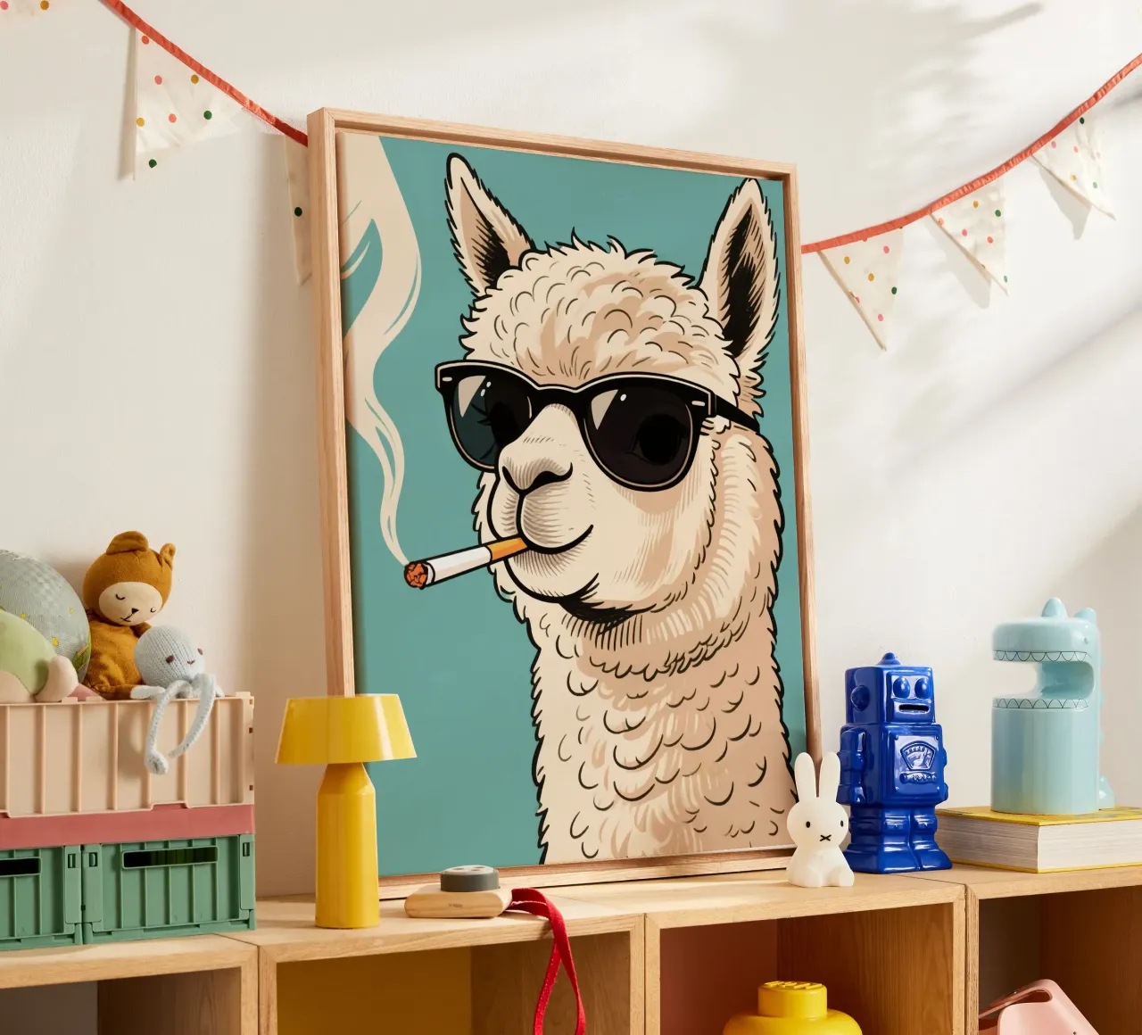 smoking alpaca tela con Cornice a cassetta da knowledge