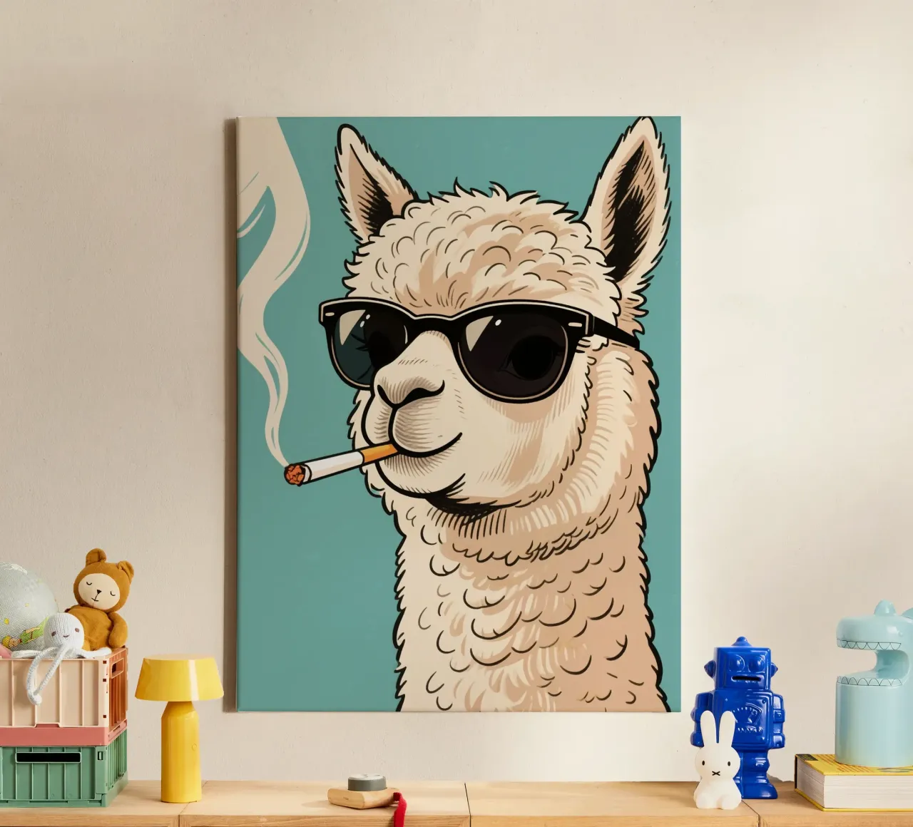 smoking alpaca tela con Cornice a cassetta da knowledge