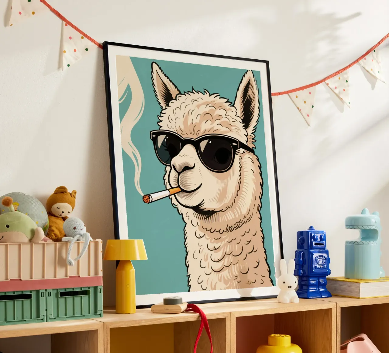 smoking alpaca poster da knowledge