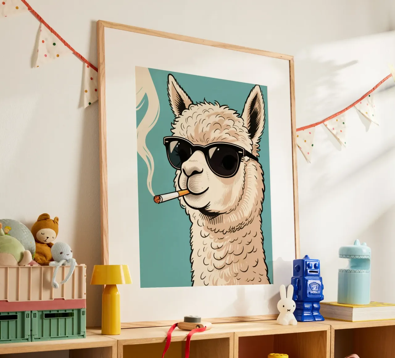 smoking alpaca poster da knowledge